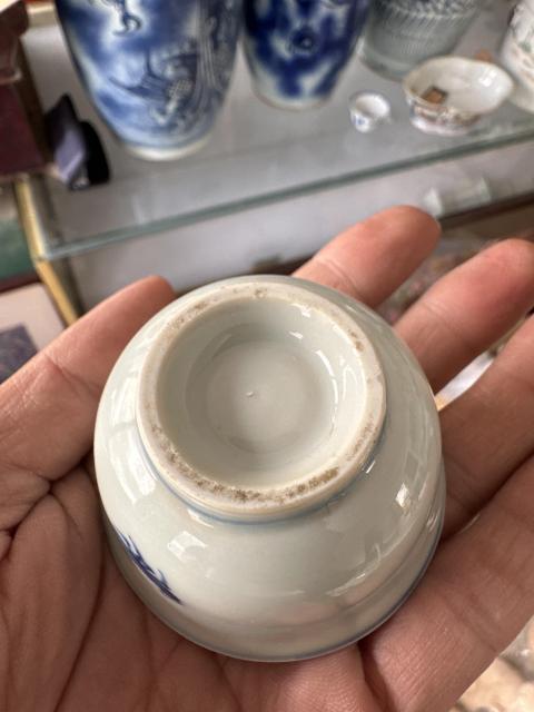 古玩陶瓷清晚·青花釉里紅螃蟹紋杯真品鑒賞圖