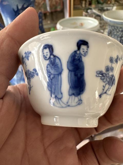 古玩陶瓷九女薄胎青花人物杯拍賣，當前價格6500元