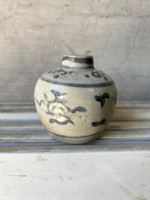 古玩陶瓷晚明青花罐拍賣,當(dāng)前價格355元