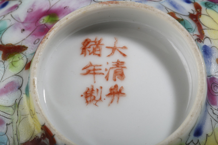 古玩陶瓷民國·粉彩百花不落地紋碗一對拍賣，當前價格3999元