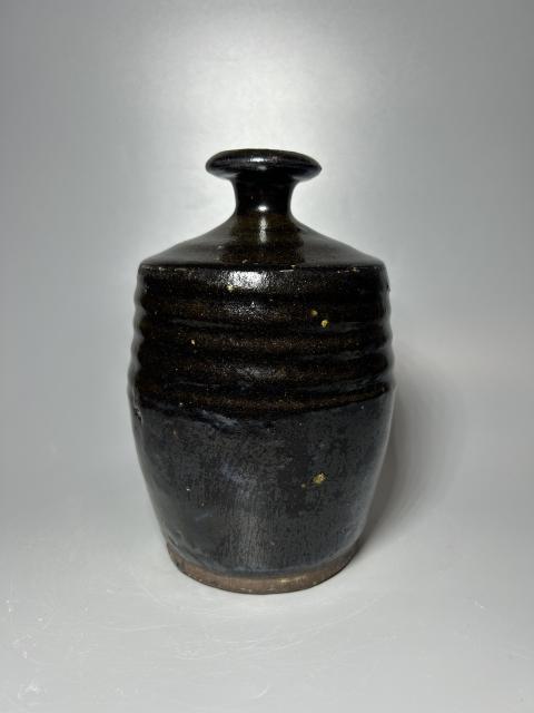 古玩陶瓷明代.黑釉弦紋梅瓶拍賣，當前價格1280元