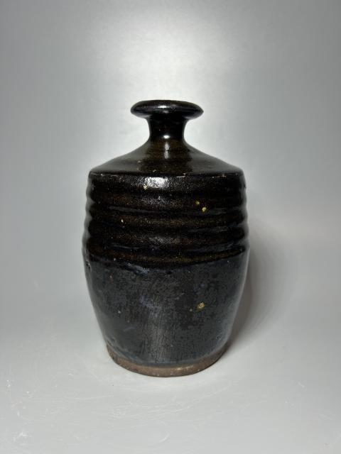 古玩陶瓷明代.黑釉弦紋梅瓶拍賣，當前價格1280元