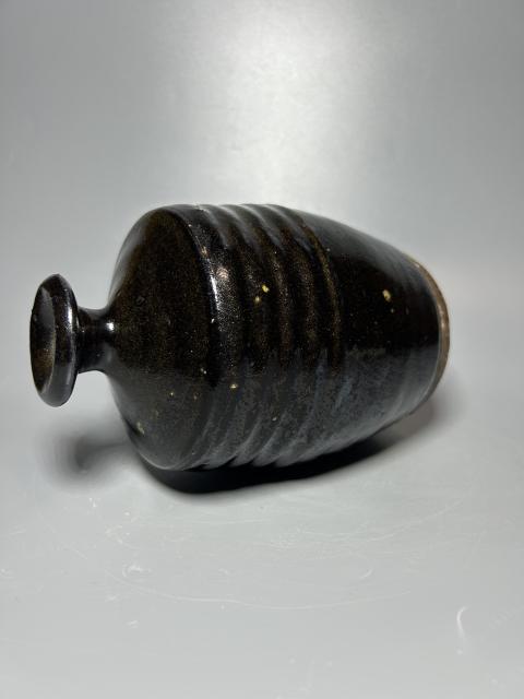 古玩陶瓷明代.黑釉弦紋梅瓶拍賣，當前價格1280元