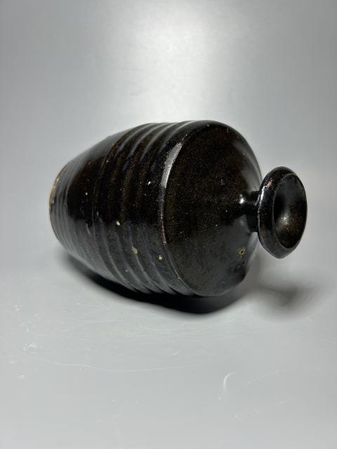 古玩陶瓷明代.黑釉弦紋梅瓶拍賣，當前價格1280元