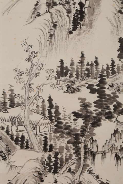 古玩字畫民國張人杰（張靜江）山水立軸拍賣，當前價格15000元