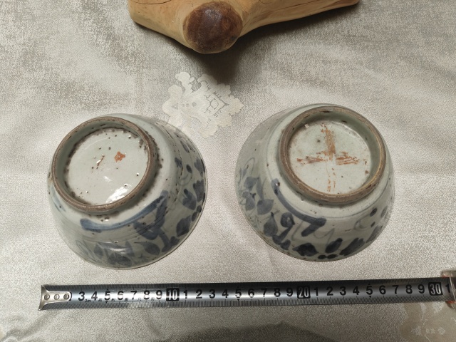 古玩陶瓷明代.青花花卉紋碗二只拍賣,當前價格1980元