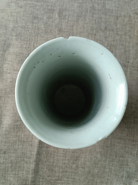 古玩陶瓷青花冰梅開窗博古紋花觚拍賣，當前價格988元