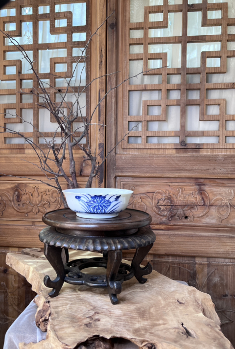 古玩陶瓷【精品·細路】青花滿池矯紋撇口碗拍賣,當前價格4500元
