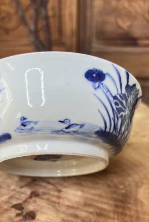 古玩陶瓷【精品·細路】青花滿池矯紋撇口碗拍賣,當前價格4500元