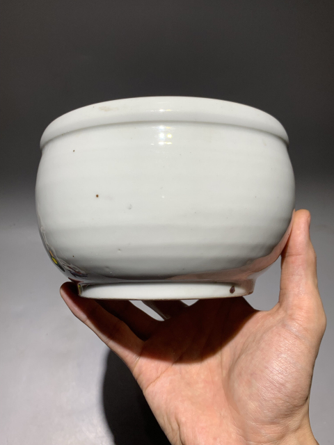 古玩陶瓷精美白釉大缽式香爐拍賣,當前價格2888元