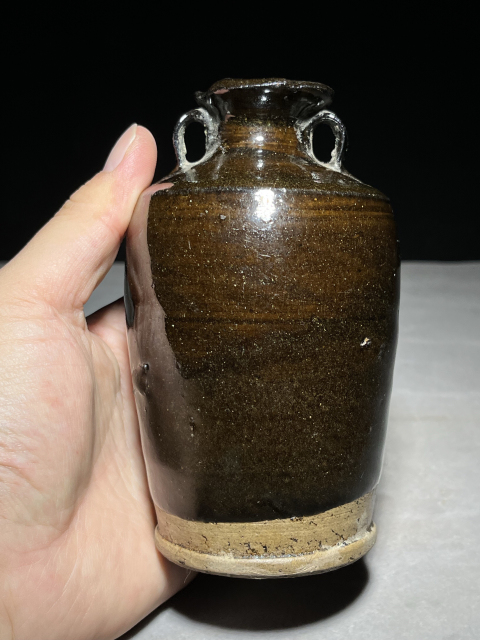 古玩陶瓷明代茶葉末釉雙系罐拍賣，當前價格0元