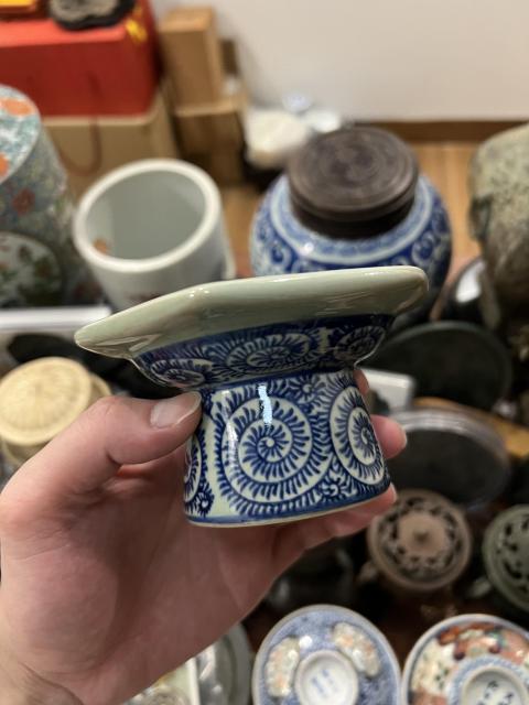 古玩陶瓷民國(guó)青花杯承拍賣,當(dāng)前價(jià)格399元