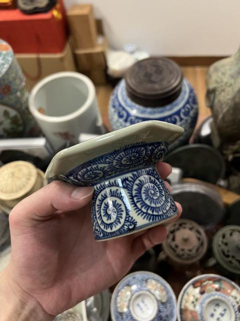 古玩陶瓷民國(guó)青花杯承拍賣,當(dāng)前價(jià)格399元