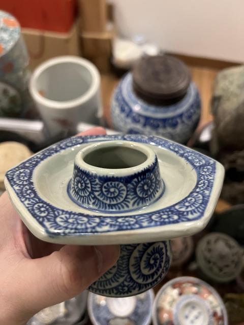 古玩陶瓷民國(guó)青花杯承拍賣,當(dāng)前價(jià)格399元