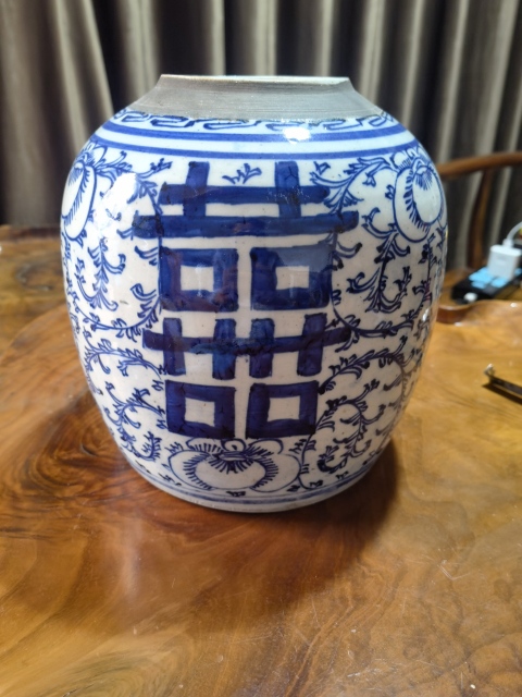 骨董品   元青花纏枝蓋缶 骨董品 元青花纏枝蓋缶