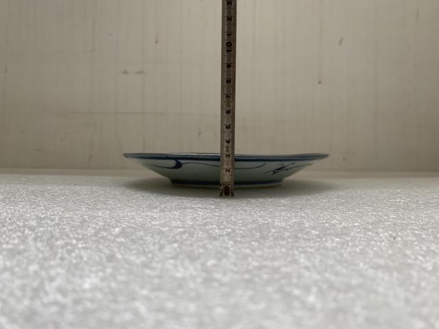 古玩陶瓷清中期花卉紋青花盤拍賣,當(dāng)前價(jià)格350元