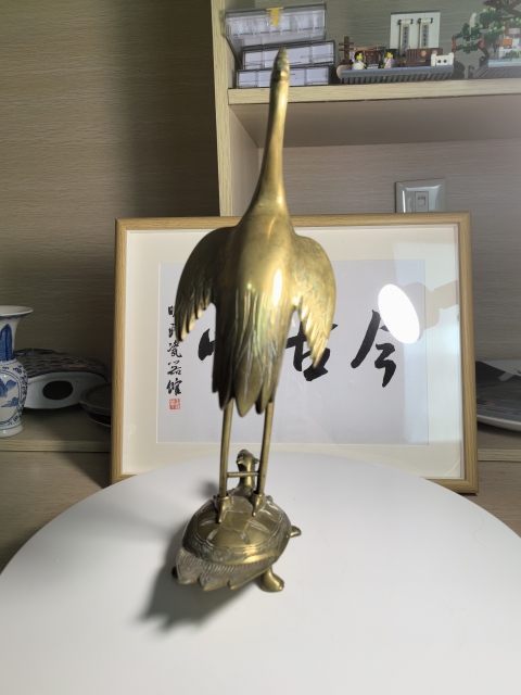 古玩雜項(xiàng)清晚期 龜鶴齊壽銅雕拍賣，當(dāng)前價(jià)格650元