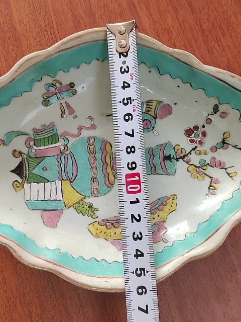 古玩陶瓷清末民國博古粉彩盤拍賣,當前價格880元