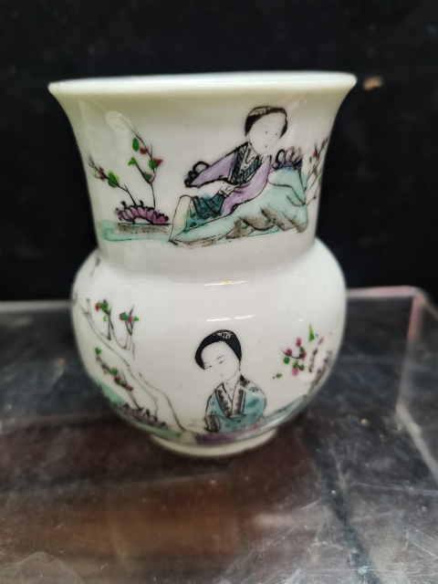 古玩陶瓷仕女紋粉彩文房渣斗拍賣,當前價格1500元