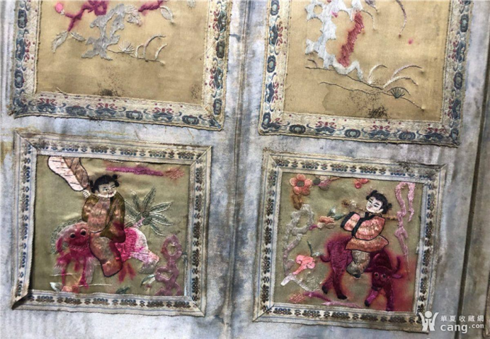 古玩雜項清代蘇百子登科繡刺繡四扇小屏風拍賣,當前價格38880元