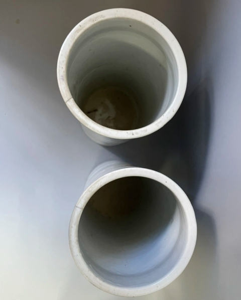古玩陶瓷清末名家汪鼎順精品粉彩花鳥花卉紋帽筒一對拍賣,當前價格3980元