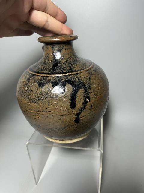 古玩陶瓷磁州窯褐釉花澆拍賣,當前價格0元