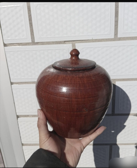 古玩陶瓷嘉慶鈞紅釉蓋罐拍賣，當前價格6800元