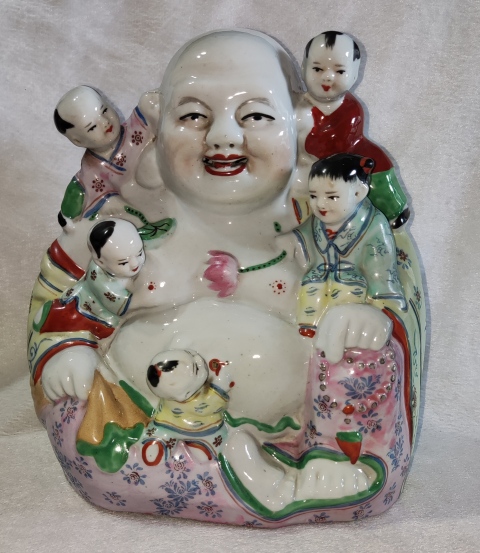 古玩陶瓷五子彌勒佛塑像拍賣，當前價格568元