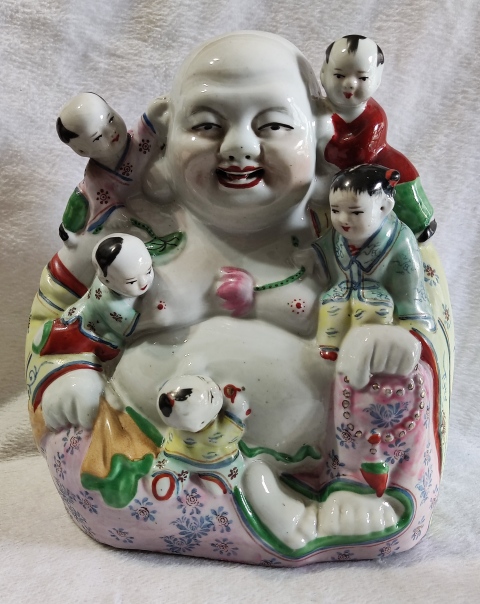古玩陶瓷五子彌勒佛塑像拍賣，當前價格568元