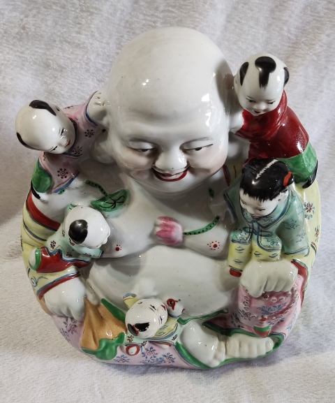 古玩陶瓷五子彌勒佛塑像拍賣，當前價格568元
