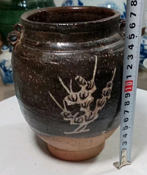 古玩陶瓷吉州窯月影梅花罐（換米放漏）拍賣，當前價格12000元