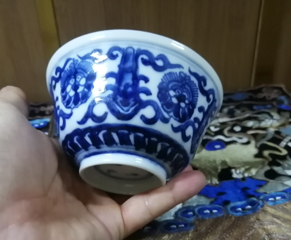 古玩陶瓷乾隆青花纏枝花茶圓拍賣,當前價格4500元