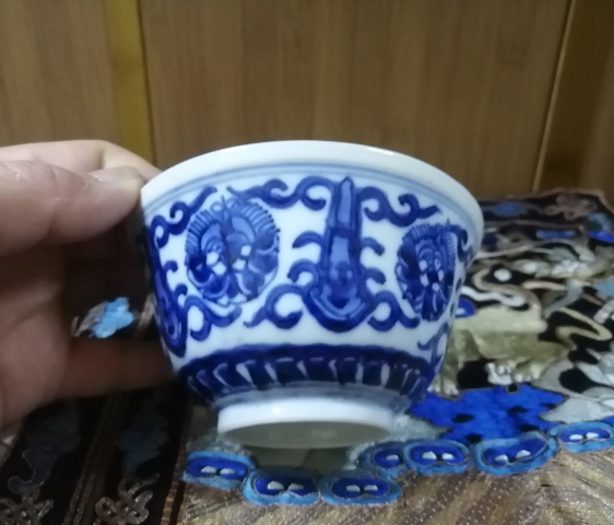 古玩陶瓷乾隆青花纏枝花茶圓拍賣,當前價格4500元