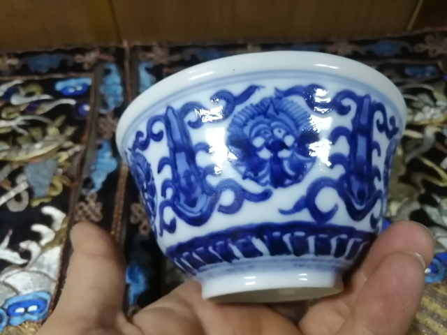 古玩陶瓷乾隆青花纏枝花茶圓拍賣,當前價格4500元