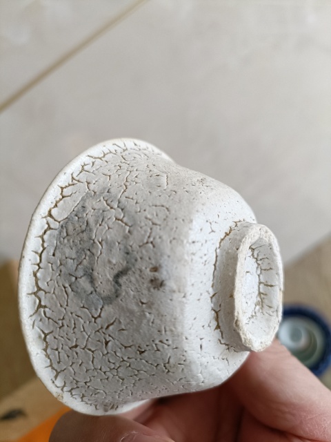 古玩陶瓷罕見清早期龜背釉玉字款青花杯拍賣，當前價格99元
