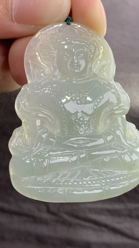 域鉴古玩】天然翡翠雕“度母观音”挂件(FG124)拍卖价格/图片/值多少钱