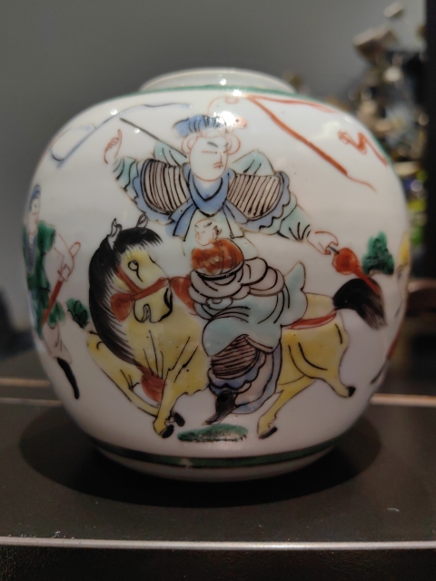 古玩陶瓷晚清民國趙子龍單騎救主罐拍賣，當(dāng)前價格1500元