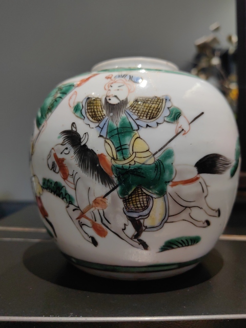 古玩陶瓷晚清民國趙子龍單騎救主罐拍賣，當(dāng)前價格1500元