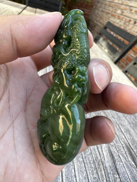 古玩玉器龍霸天下手把件拍賣，當前價格3555元