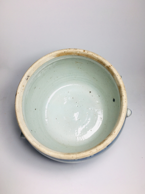 古玩陶瓷精美青花纏枝花卉紋四系粥罐拍賣,當前價格300元