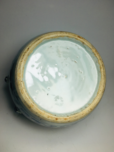 古玩陶瓷精美青花纏枝花卉紋四系粥罐拍賣,當前價格300元