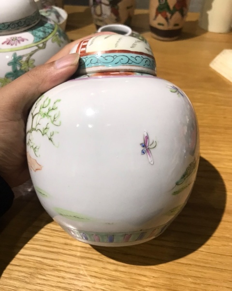 古玩陶瓷粉彩人物故事紋蓋罐拍賣,當前價格2300元