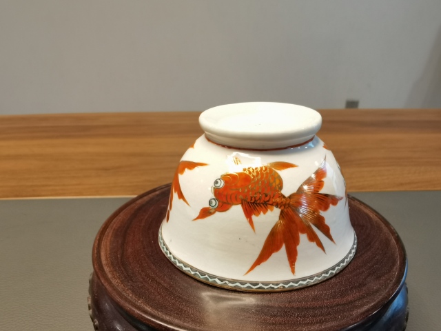 古玩陶瓷廣彩金玉滿堂紋茶杯拍賣,當前價格450元