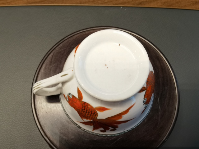 古玩陶瓷廣彩金玉滿堂紋茶杯拍賣,當前價格450元