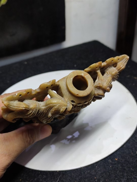 古玩雜項(特價)晚清民國青田石雕雙獅擺件拍賣,當前價格680元
