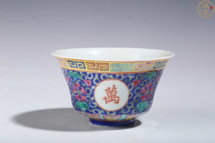 古玩陶瓷民國?藍料彩茶園拍賣，當前價格1800元