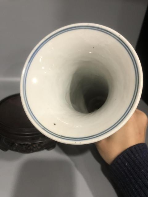 古玩陶瓷青花山水風景人物紋花觚拍賣，當前價格16800元