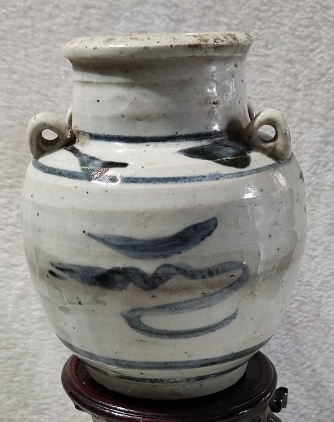 古玩陶瓷吉語紋青花四系壺拍賣,當前價格668元