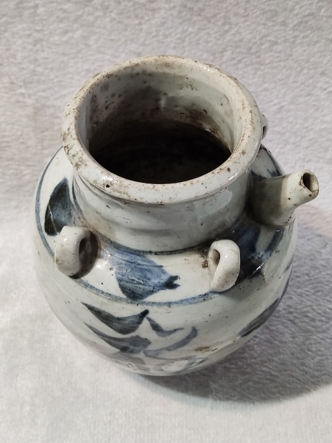 古玩陶瓷吉語紋青花四系壺拍賣,當前價格668元