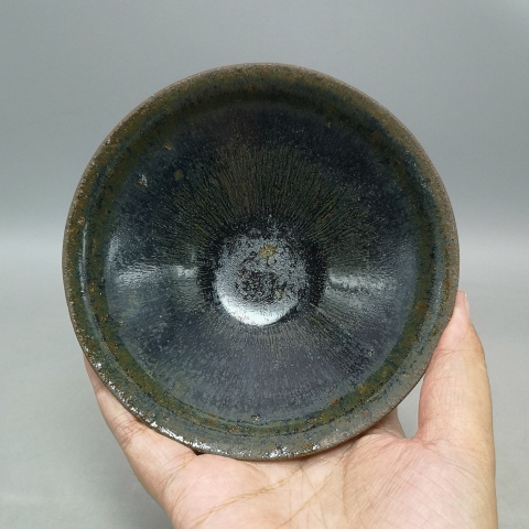 古玩陶瓷宋代建盞黑釉兔毫盞拍賣，當(dāng)前價格36000元